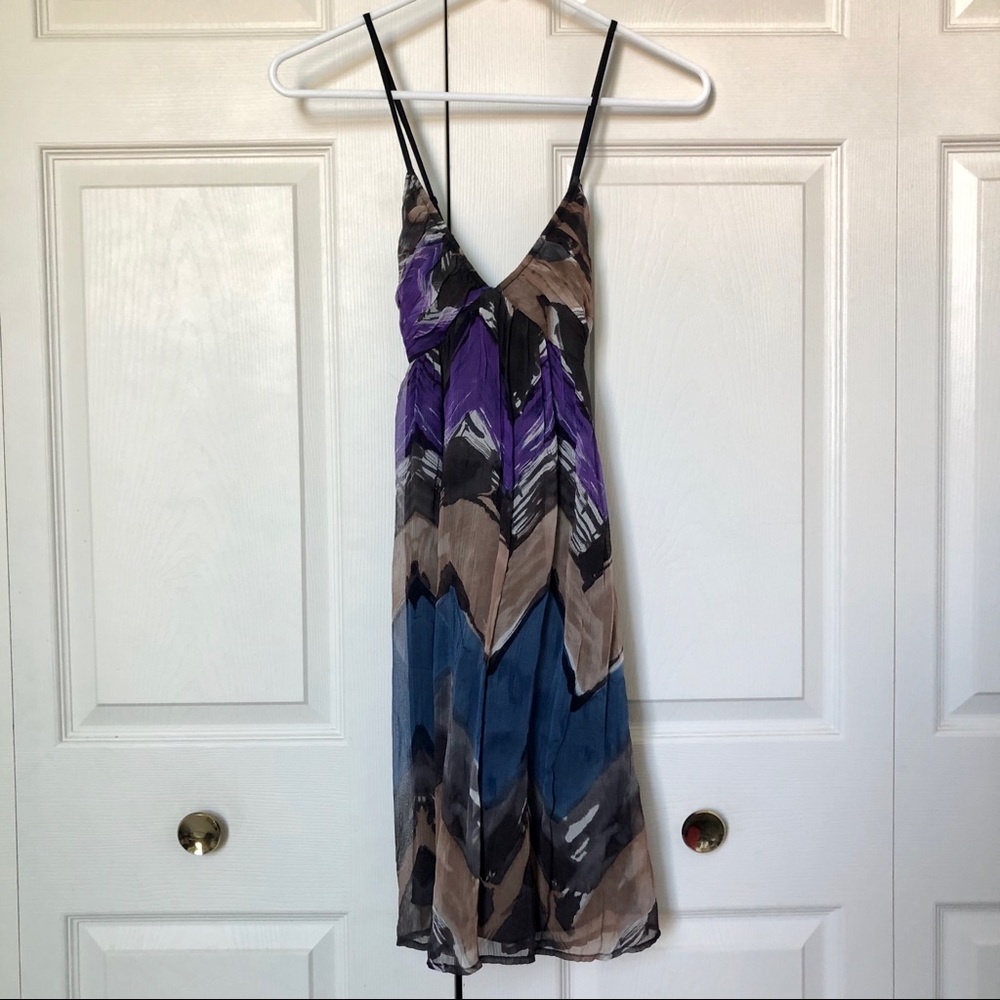 UO Lux 100% silk dress w/criss-cross back NWOT XS